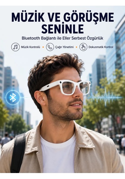 Astraltech Kontrollü Kameralı Akıllı Gözlük Bluetooth Telefon Görüşmeli Video Fotoğraf