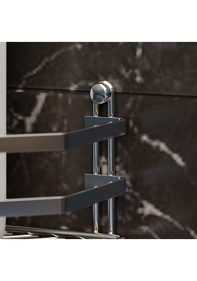 Teknotel Dört Katlı Kancalı Banyo Köşe Rafı Krom Es059H Krom