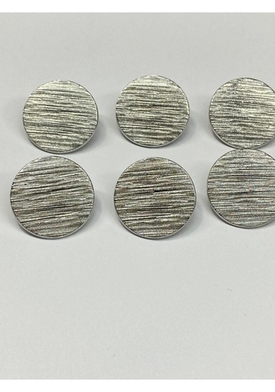 Trençkot Ceket Düğmesi Takımı Çizgili Para Model Gümüş 2 Cm