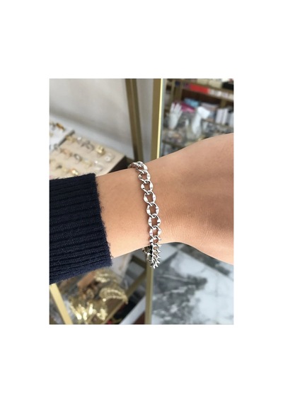 Zincir Silver Model Bileklik Kararmaz Gümüş