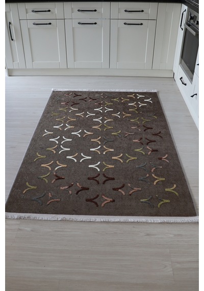 Arte Nakışlıyeşil Kilim Dekoratif Salon Halısı Yıkanabilir Yeşil
