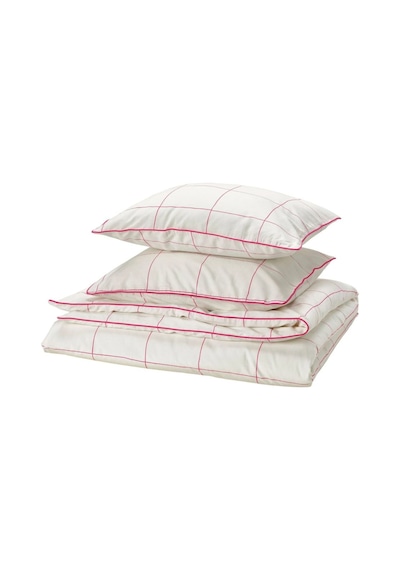 Bredvecklare Çift Kişilik Nevresim Seti 220x240cm Beyaz-pembe Çizgili Pembe - Beyaz