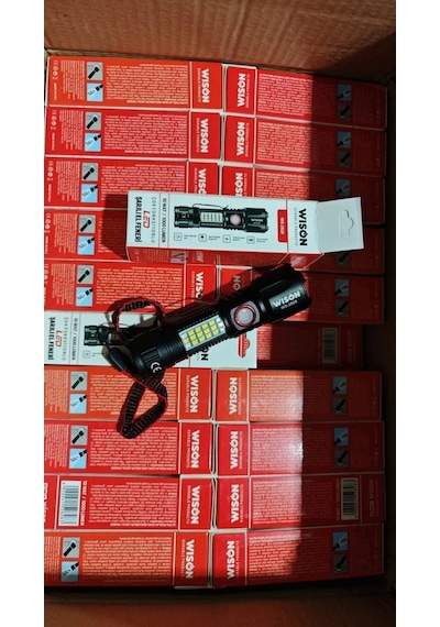 Ws-2828 Ultra Usb Şarjlı Polis El Feneri, Bekçi, Asker El Feneri Çok Renkli