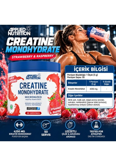 Applied Nutrition Creatine Monohidrat %100 Saf Mikronize Kreatin 250 Gr Aromalı