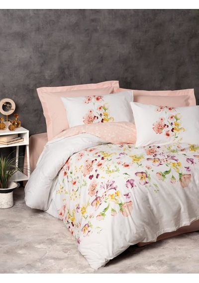 Cotton Box Ranforce Nevresim Takımı Çift Kişilik Emma Somon Çok Renkli