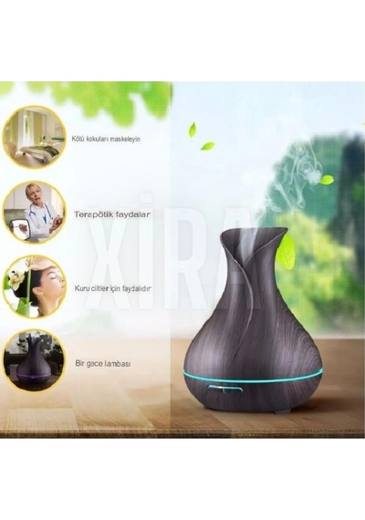 550 Ml Ultrasonik Aroma Difüzörü 7 Renk Led Işıklı Aromatik Oda Kokusu Hava Nemlendirici Sl-170