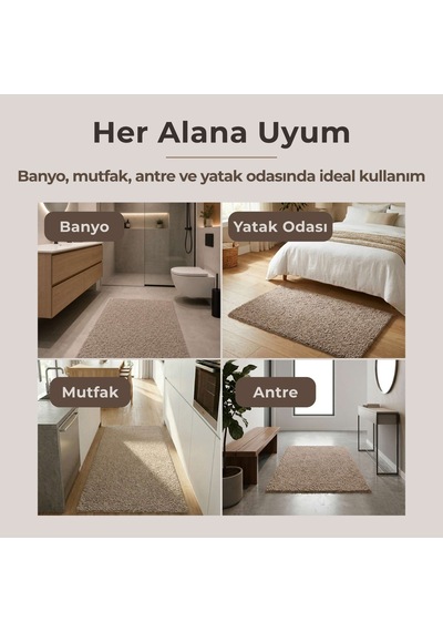 Queen 80x120 cm Bej Paspas | Kaymaz, Ultra Yumuşak ve Hızlı Emici | Banyo, Mutfak, Antre Çok Amaçlı Kullanım