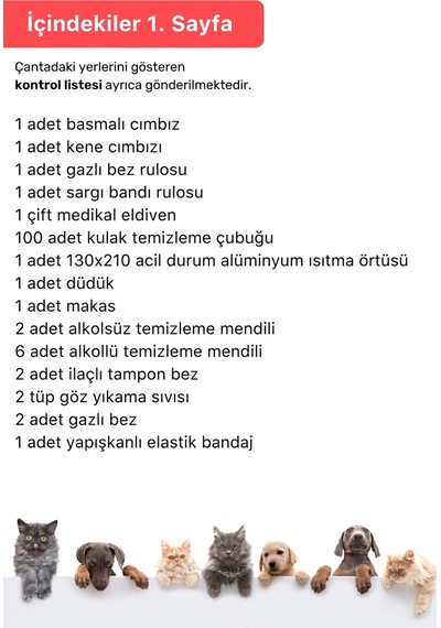 Premium Kamp Seyahat Günlük Dolaşım Piknik Evcil Hayvan Kedi Köpek İlk Yardım Seti Çantası