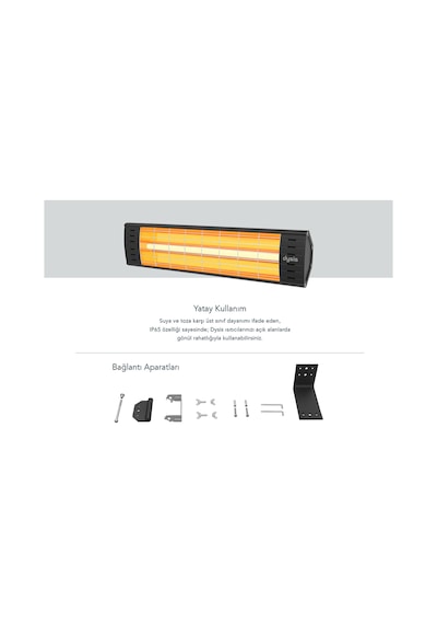 Dysis DH-7452 Art Plus Karbon Serisi IP65 Suya-Toza Dayanıklı 2300 W Siyah İç/Dış Mekan Isıtıcı