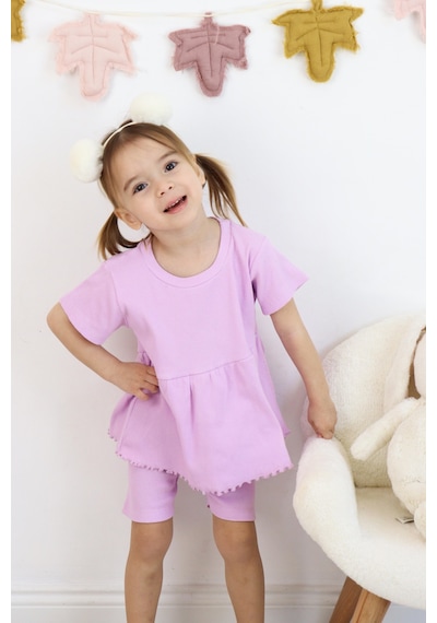 MiaBaby Fırfırlı Şortlu Takım Lila