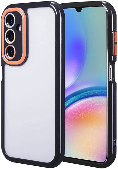 Galaxy A05s Kılıf Kamera Korumalı Renkli Kenar Ve Çerçeve Tasarımlı Zore Vitamin Kapak Siyah