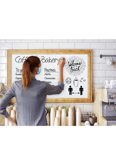 28 Ecoline Beyaz Yazı Tahtası Kalemi, 4'lü Set, Karışık Renkler, Yuvarlak Uç, Yeniden Doldurula Tek Renk