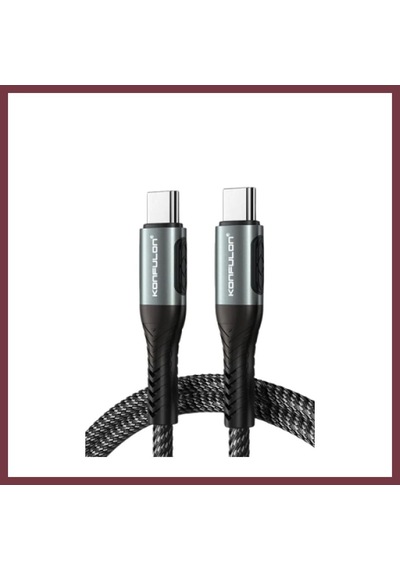 Storeşahin Konfulon Dc43 Type-c To Type-c 1m Örgü 60w Hızlı Şarj Kablo - Siyah Shn0720