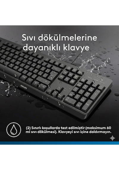 Philips SPK6207 Kablolu Türkçe Q Klavye Siyah