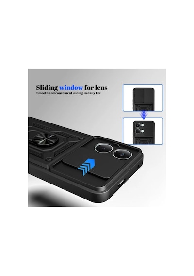 Poco X8 Pro Max Uyumlu Tank Kılıf - Yüzüklü Extra Darbe Koruma Zırhlı Outdoor Kapak - Kırmızı