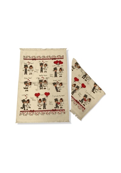 Durul 40X60 Baskılı Düğün Temalı Havlu 6 Lı Paket