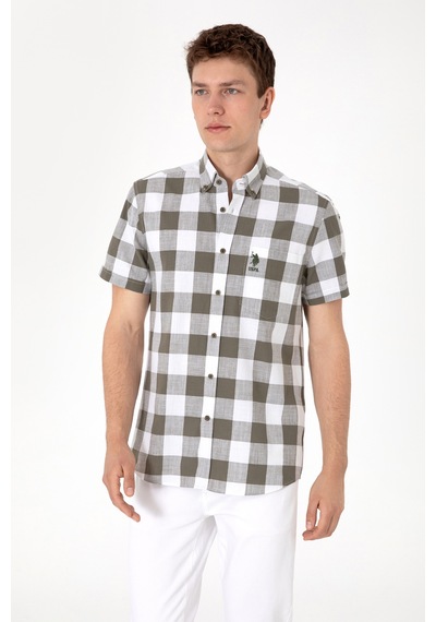 U.s. Polo Assn. Erkek Vizon Gömlek Kısa Kollu 50299813-vr052 Vizon