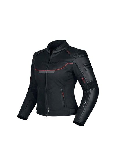 Prosev Falcon Ce3400 Motosiklet Montu Kadın 4 Mevsim Oxford 600-d Dayanıklı Deri Kumaş Motorcu Mont Women Black