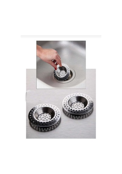 2 Adet Lavabo Süzgeci Metal Paslanmaz Süzgeç Çelik Diğer