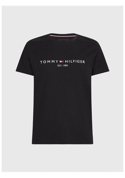 Tommy Hilfiger Sıfır Yaka Erkek T-shirt Siyah