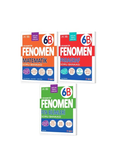 Fenomen Okul 2027 6. Sınıf Matematik + Paragraf + Fen Bilimleri B Serisi Soru Bankası Seti 3 Kitap Maarif Model