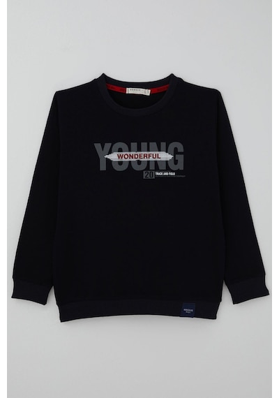Breeze Erkek Çocuk Sweatshirt Yazı Baskılı 8-14 Yaş, Lacivert Lacivert