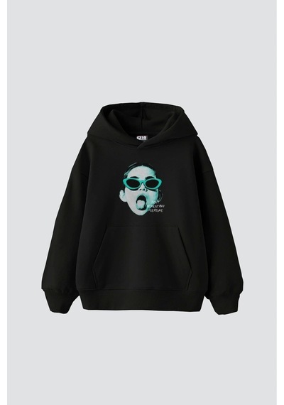 Startmore Pleasure Baskılı Oversize Unisex Beyaz Siyah