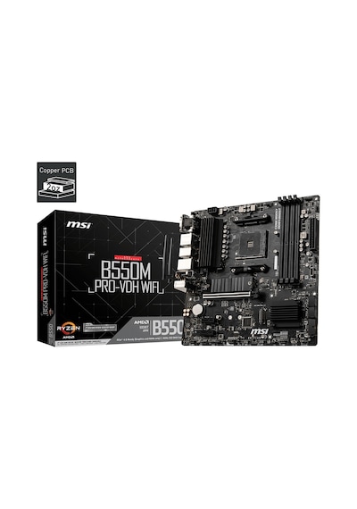 Msı B550m Pro-vdh Wıfı Ddr4 4400mhz 1xvga 1xhdmı 1xdp 2xm.2 Usb 3.2 Matx Am4 Amd 5000 Ve 3000 Seris