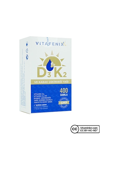 Vitafenix Vitamin D3 K2 Ve Kabak Çekirdeği Yağı 20 Ml