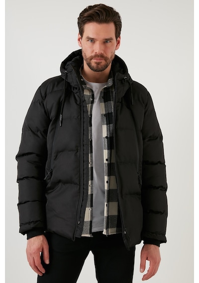 Buratti Kapüşonlu Suya Ve Rüzgara Dayanıklı Soğuk Geçirmez Slim Fit Erkek Mont 5717101 Siyah