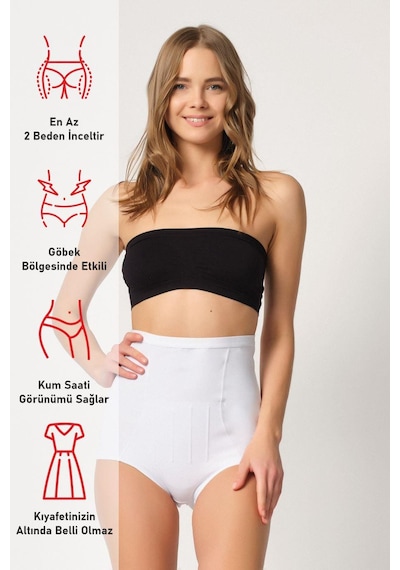 Beyaz Mı Emay 2931 Karın Balen Destekli Slip Lazer Korse Beyaz