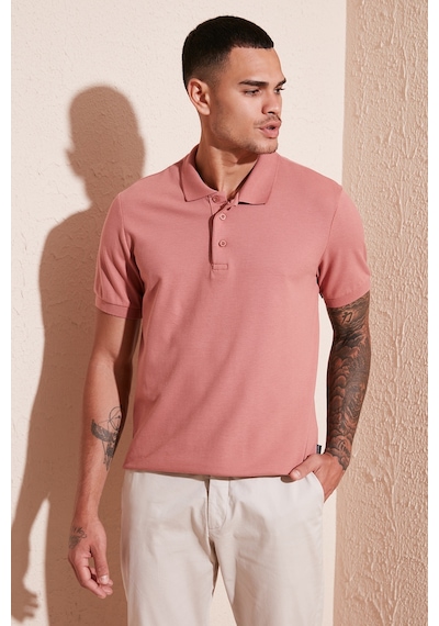Buratti Pamuklu Regular Fit Düğmeli Erkek Polo Yaka T Shirt 5902127 Gül