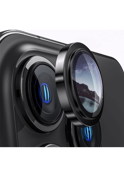 Nettech Apple Uyumlu iPhone 13 Pro Safir Lens Kamera Cam Koruyucu - Siyah