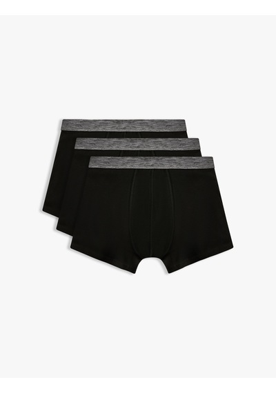 Koton Basic 3'lü Boxer Seti Kırçıllı Siyah 5wlm90066mk Siyah