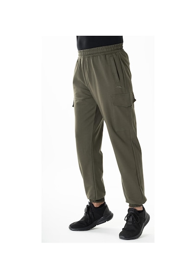 Maraton Sportswear Oversize Erkek Ribana Paça Basic Haki Eşofman Altı 22396 Haki