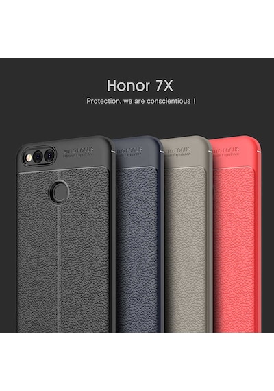 Huawei Honor 7X Kılıf Deri Tarzı Niss Silikon Case
