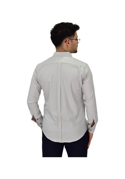 Erkek Likralı Spor Silim Fit Gömlek Bgl-st04326 Gri