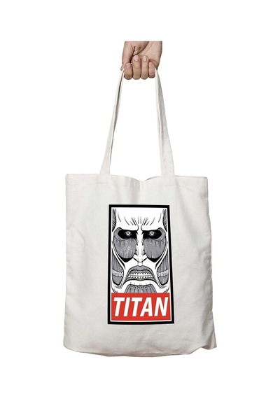 Art Hediye Obey Attack On Titan İki Tarafı Kalıcı Baskılı Yıkanabilir Çanta Çok Renkli
