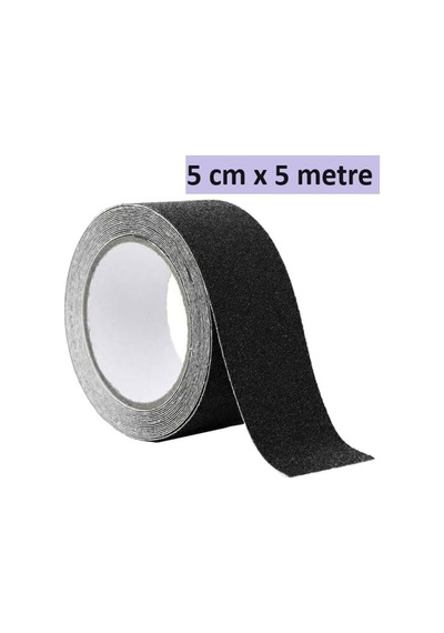 Merdiven Zemin Rampa İçin Yapışkanlı Kaydırmaz Bant Siyah 5 CM x 5 M - 9084368715685