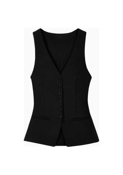 Because Of Alice Tailored V - Neck Hourglass Waistcoat V Yaka Kadın Yelek Siyah