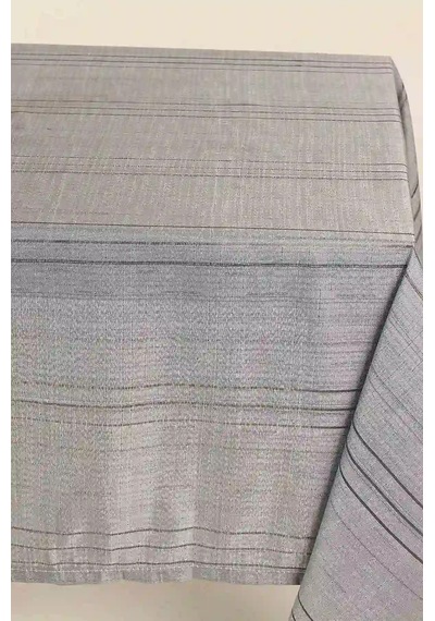 Çizgili Masa Örtüsü 160x220 - Gri Çok Renkli
