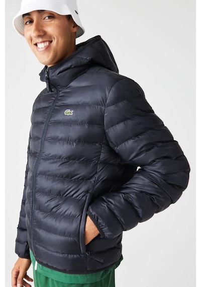 Lacoste Syntehic Fill Jacket Sabit Kapüşonlu Erkek Şişme Mont Lacivert Lacivert
