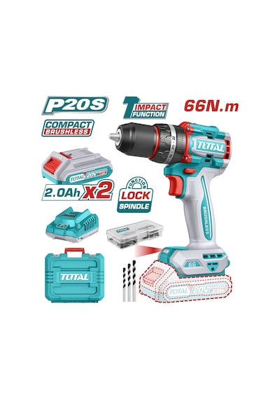 Total TIDLI20668E Li-Ion Akülü Darbeli Matkap