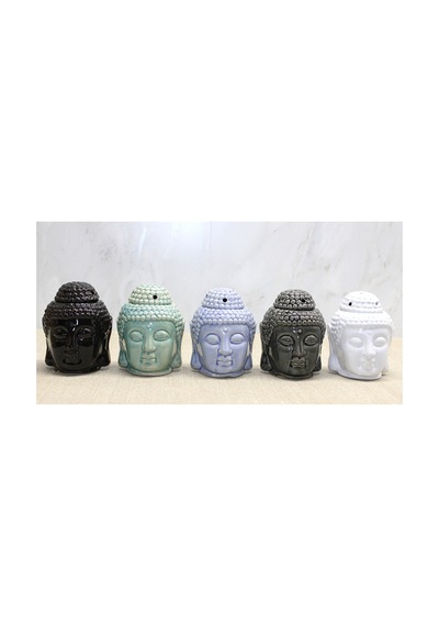 1 Adet Seramik Buda Büstü Buhurdanlık Tütsülük Tasarım, Büst Formu, Incense Burner 12x8 Cm
