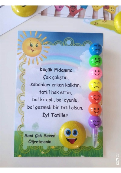 Farklı Market Emoji Çikolata Ve Kalem Karne Hediyesi 7 Adet