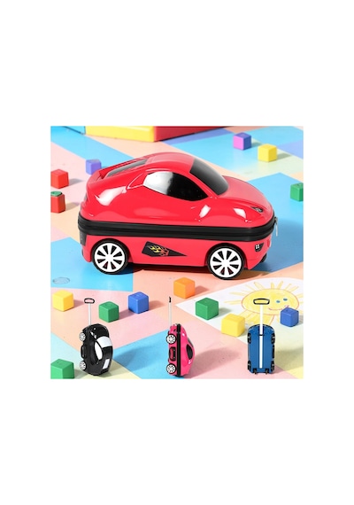 Aresshop Araba Valiz Çocuk Çanta Cocuk Araba Model Valiz Kırmızı