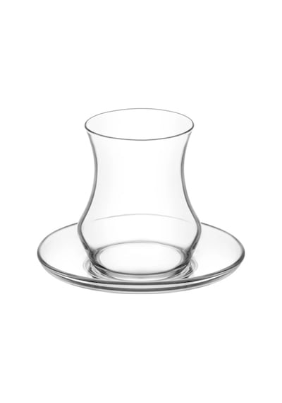 Lav Eda Cam Çay Seti 6 Kişilik 170 ml (6 Çay Bardağı, 6 Çay Tabağı)