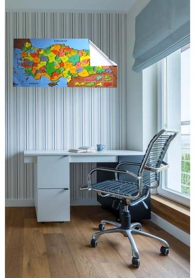 Lexroo Renkli Türkiye Haritası Manyetik Yapıştırıcı Gerektirmeyen Duvar Stickerı 118 Cm 56 Cm 118 x 56 CM