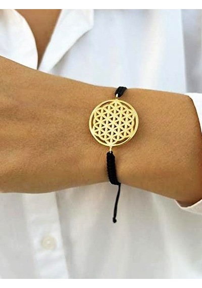 Brezza Lusso Jewelry Yaşam Çiçeği Makrome İpli Gümüş  Bileklik