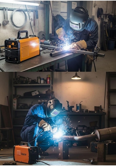 Pro Alman 200 Amper Çift Kartlı Hava Soğutmalı Invertec Compact Kaynak Makinesi, Elektrikli El